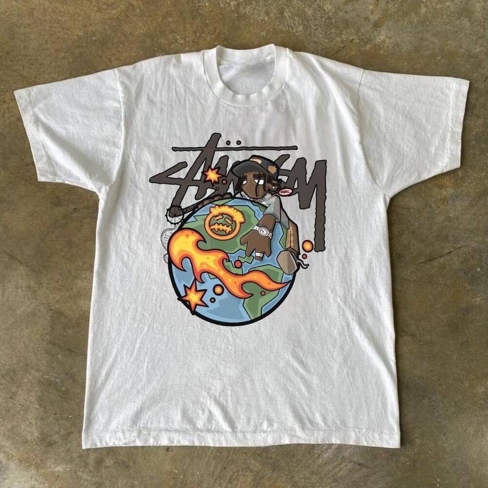 Stussy White Graphic Tee